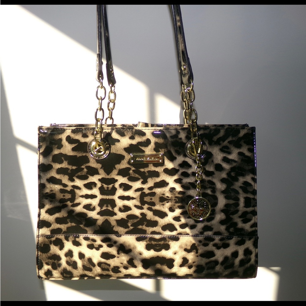 Anne Klein patent leatherLeopard Print Bag!